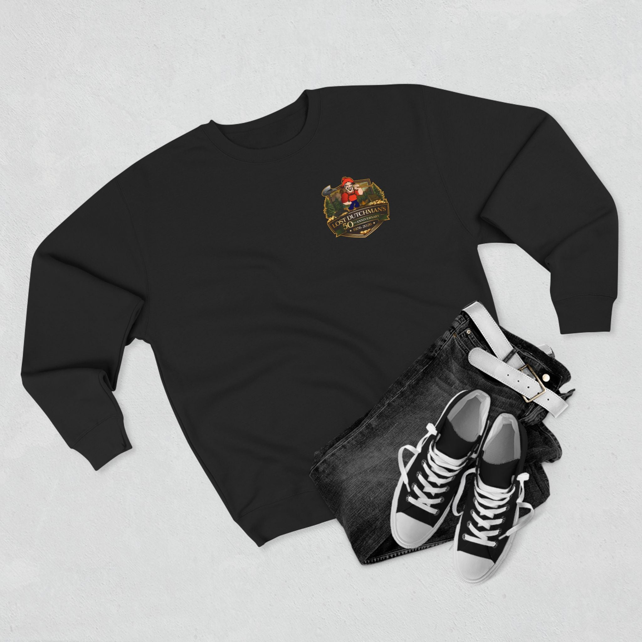 Lost Dutchman's 50th Anniversary Crewneck Sweatshirt - Retro Miner Logo Pullover