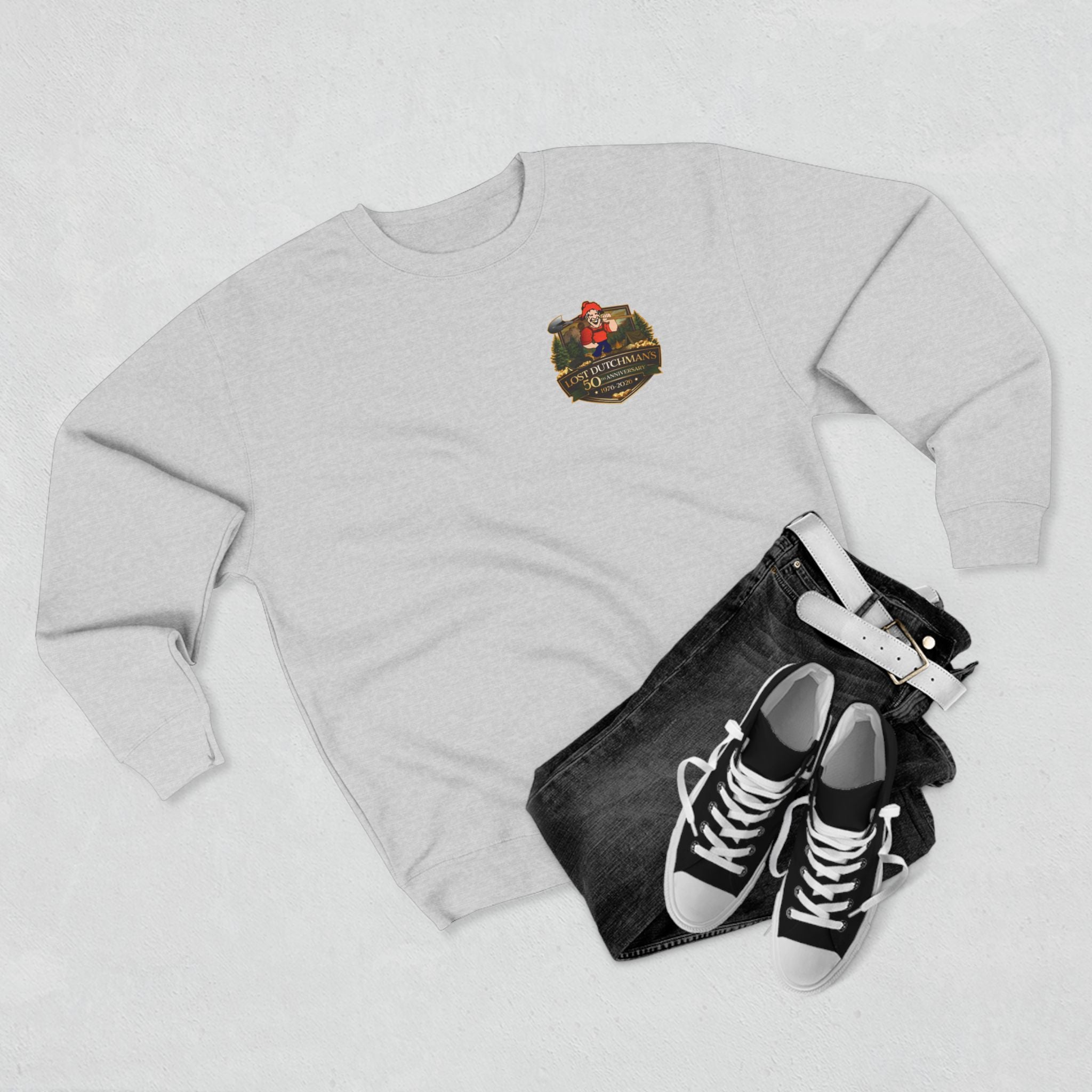 Lost Dutchman's 50th Anniversary Crewneck Sweatshirt - Retro Miner Logo Pullover
