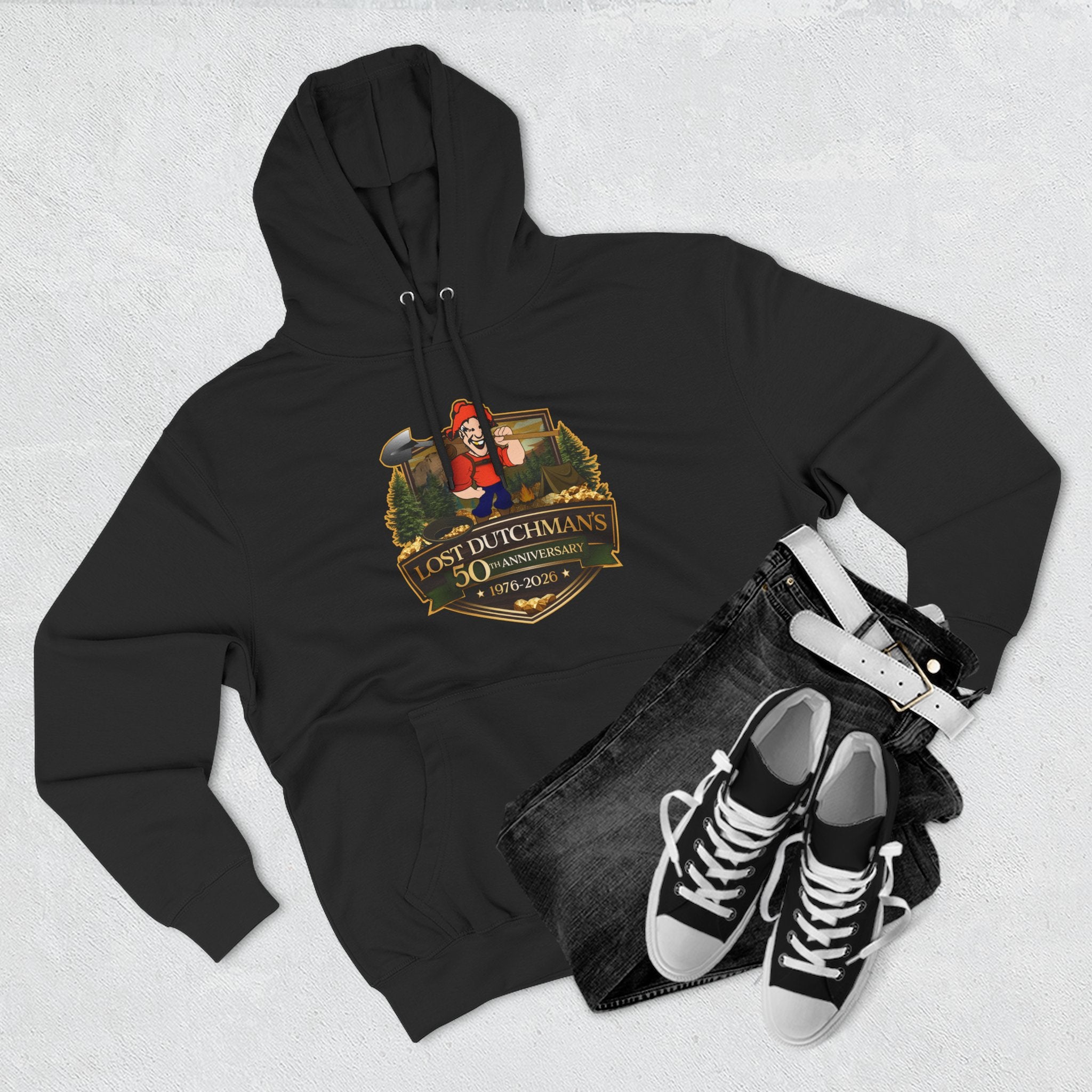 Lost Dutchman's 50th Anniversary Hoodie — Commemorative Desert Legend Graphic Hoodie