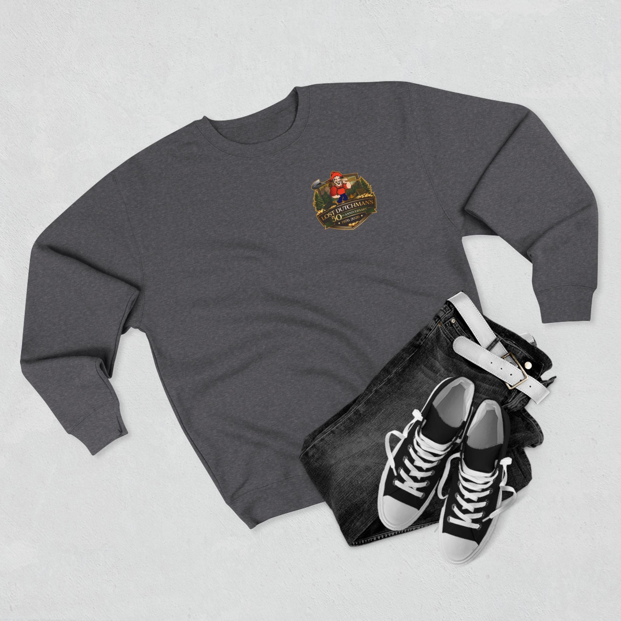 Lost Dutchman's 50th Anniversary Crewneck Sweatshirt - Retro Miner Logo Pullover