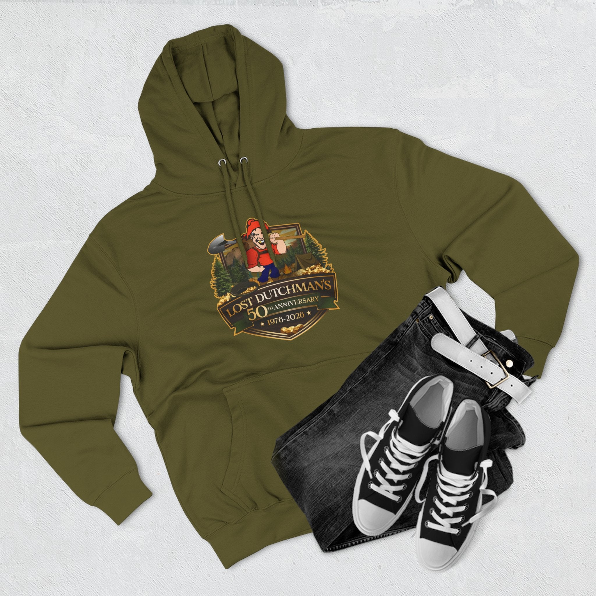 Lost Dutchman's 50th Anniversary Hoodie — Commemorative Desert Legend Graphic Hoodie